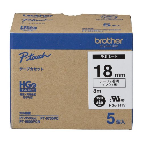 ブラザー工業 HGeテープ ラミネートテープ 透明/黒字 e-141V 824 Amazon.co.jp: ブラザー工業 HGeテープ ラミネートテープ(透明